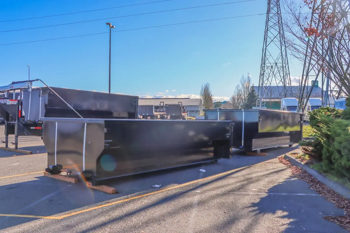 Roll-off dumpster ready for waste disposal at job site for 8 Yard Dumpster Rental in Hamtramck